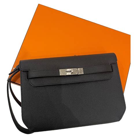 hermes black rio clutch|Hermes kelly depeches 2023.